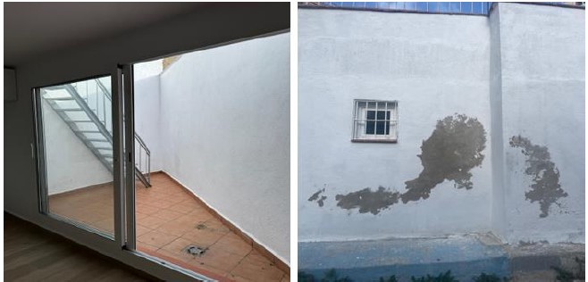 Defectos constructivos documentados en informe pericial de vivienda